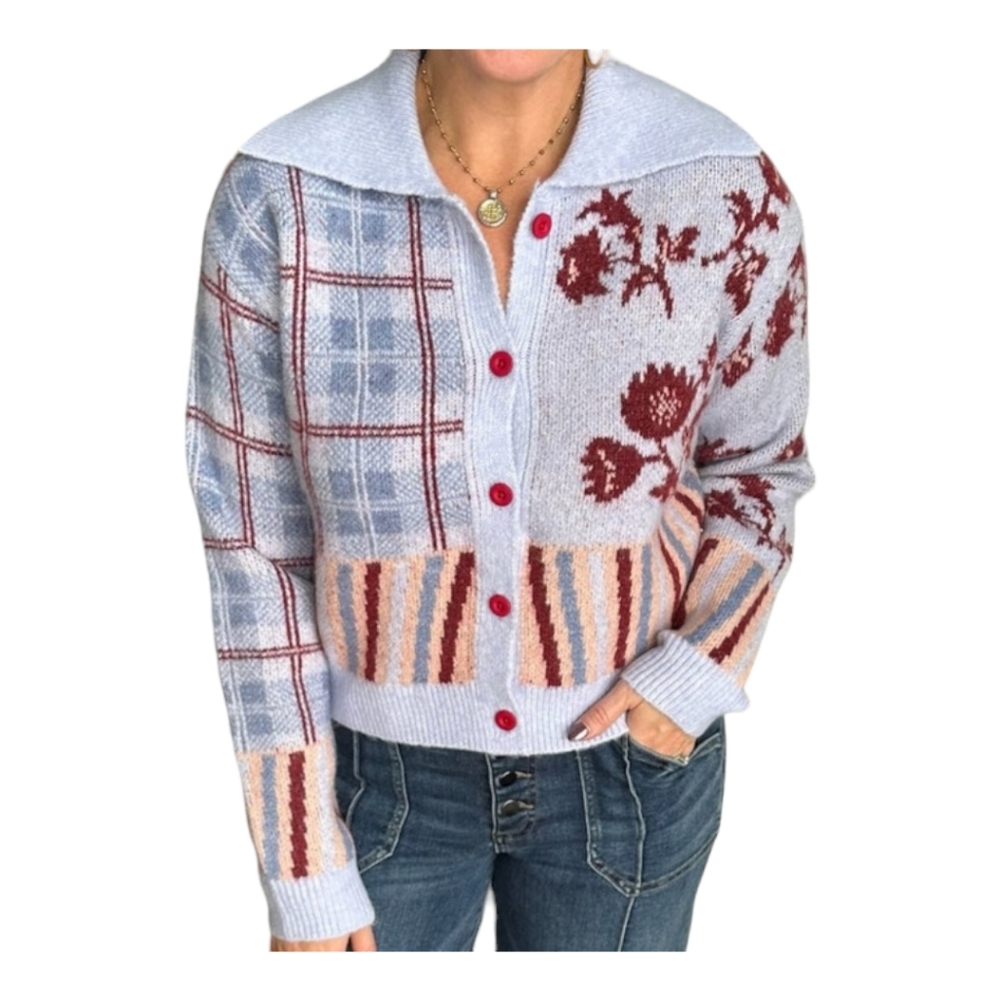 "Unique Patchwork Sweater - Modern and Colorful Style for the Season"